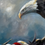 Thumbnail: Bald Eagle & American flag nest painting  