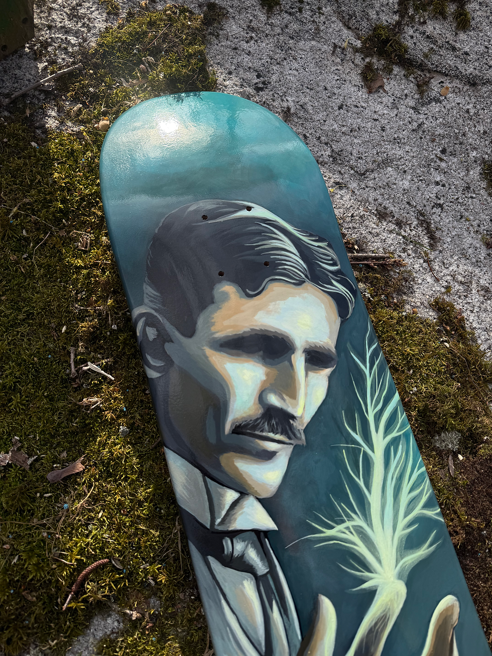 Thumbnail: Nikola Tesla Skate wall art. Hand painted Original