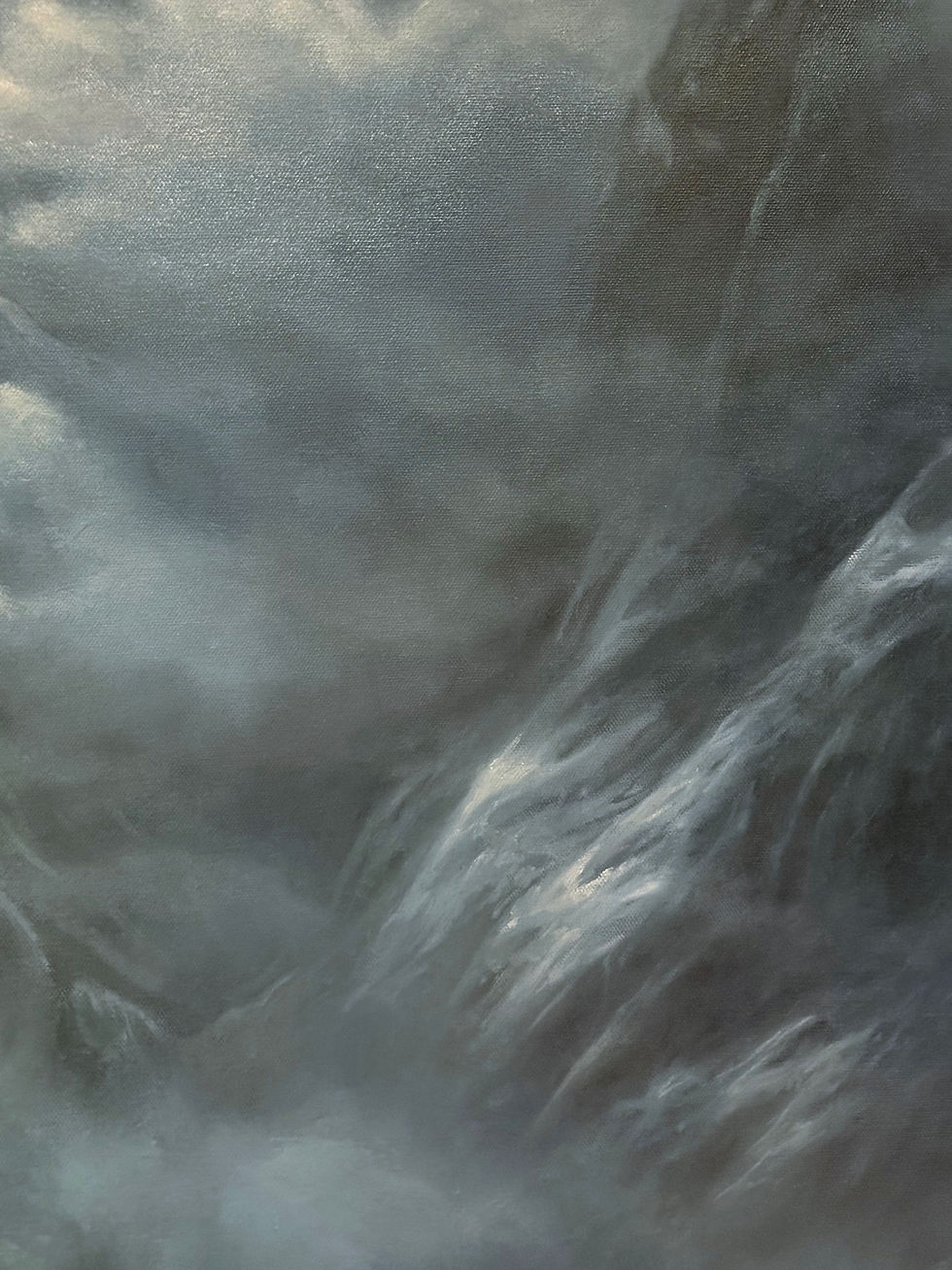 Thumbnail: “The Snow Whisperer”  Snow leopard oil on canvas