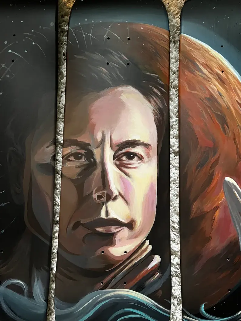 Thumbnail: SpaceX “Mars” original hand painted skate deck art. 