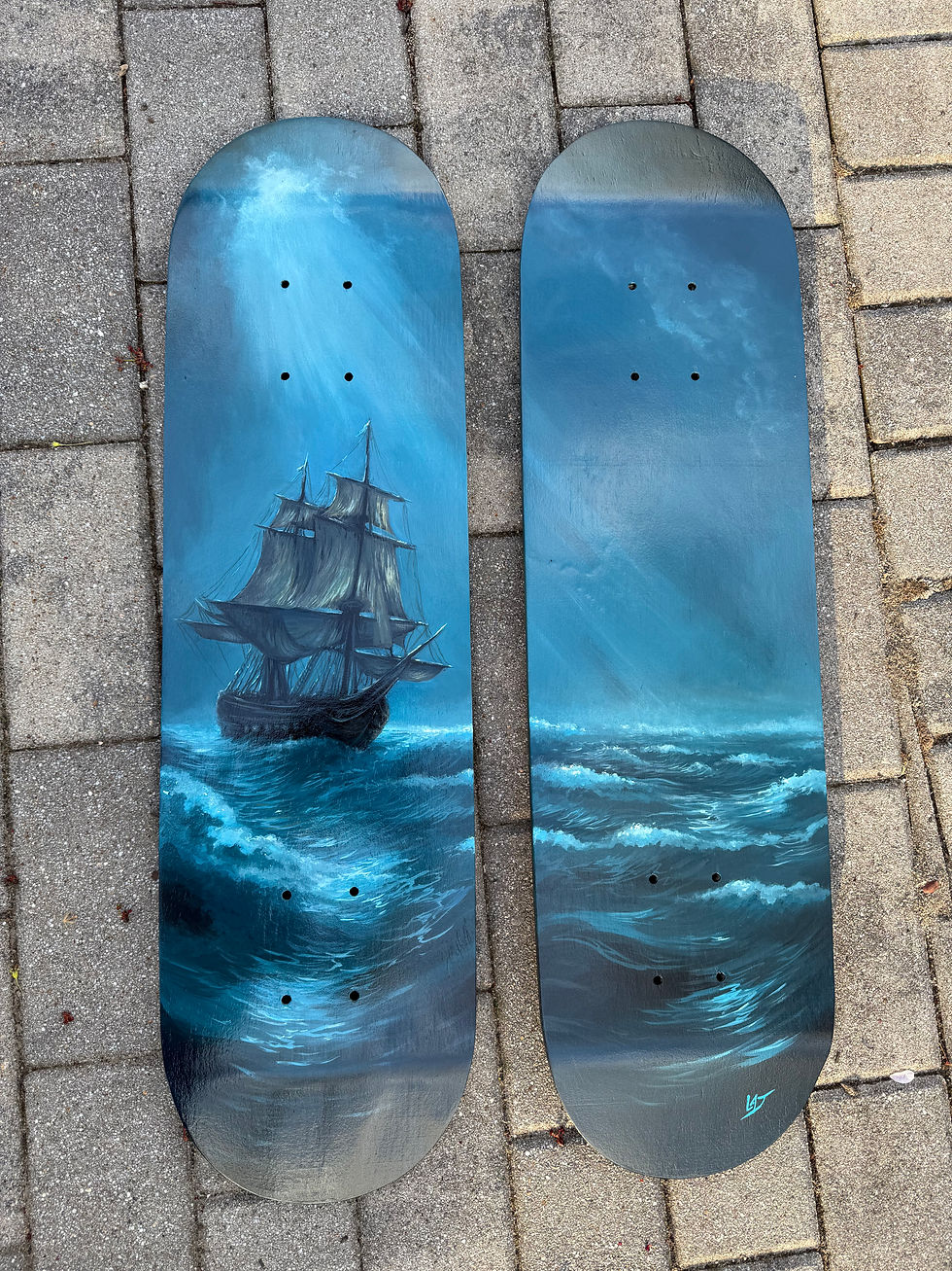 Thumbnail: Original Sea Shanty Pirate skate deck wall art set