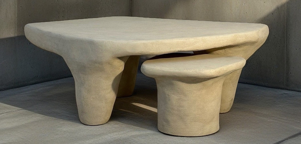 V003, flowform V table, biomorphic design, art furniture, collectible furniture design, aeny studio, sculptural furniture design, native art