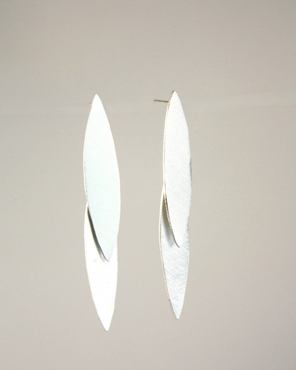 Miniatura: Pendientes hoja plata