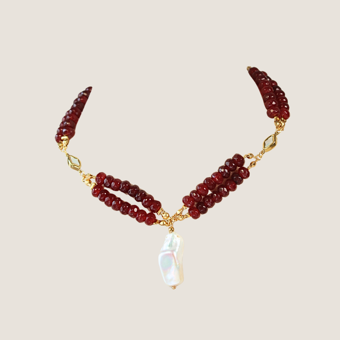 Chocker scarlata burdeos