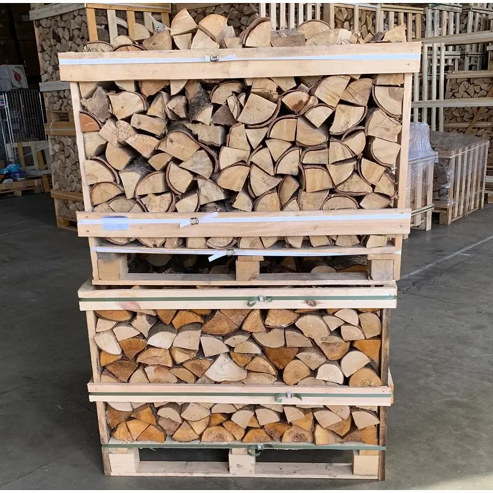 Miniature : 2x Palettes (chêne blanc + Hêtre/Charme) – Bûches de 33 cm