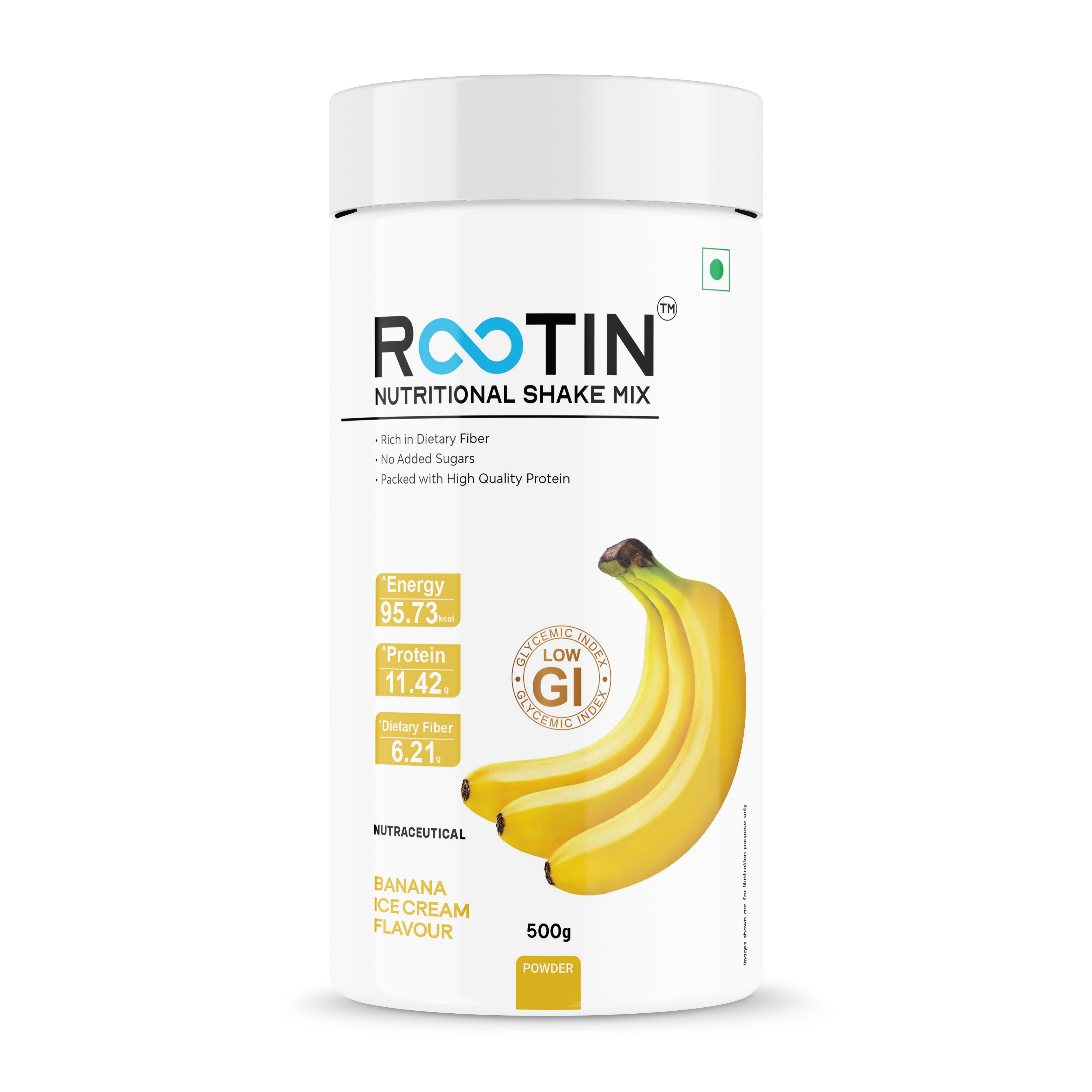 rootin nutritional shake mix banana ice cream flavour 500 gm
