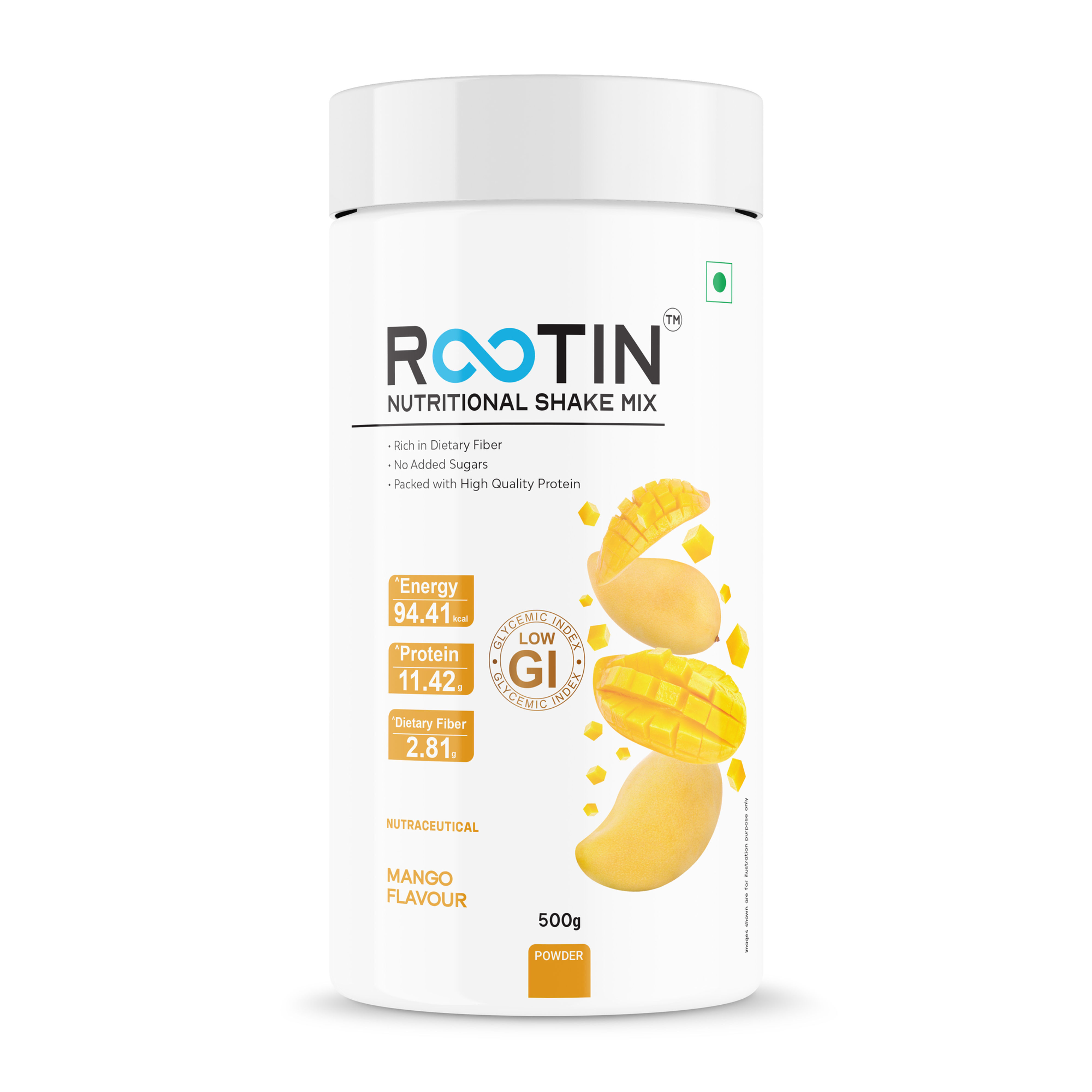 rootin nutritional shake mix mango flavour 500 gm