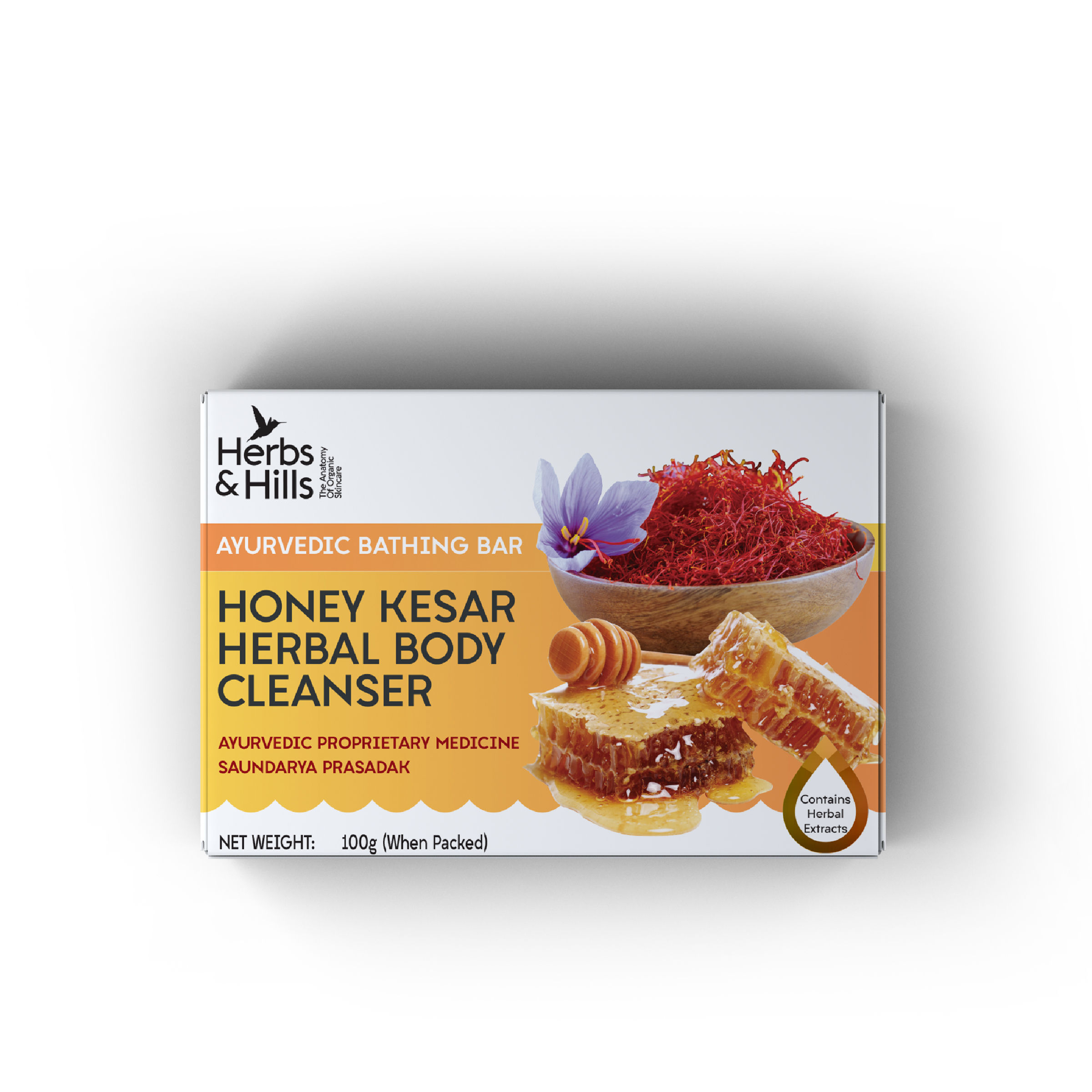 herbs & hills honey kesar herbal body cleanser 100gm