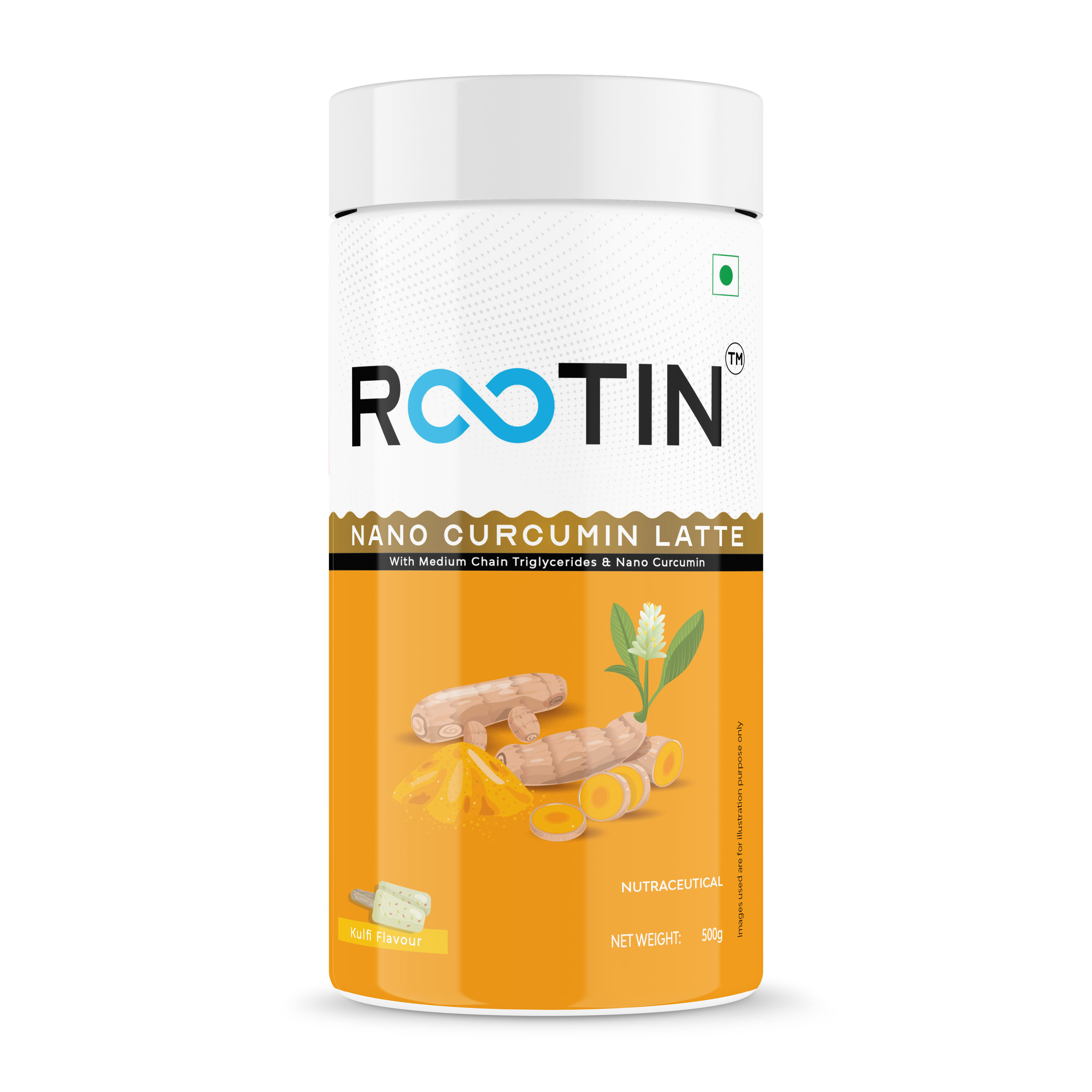 rootin nano curcumin latte kulfi flavour 500 gm