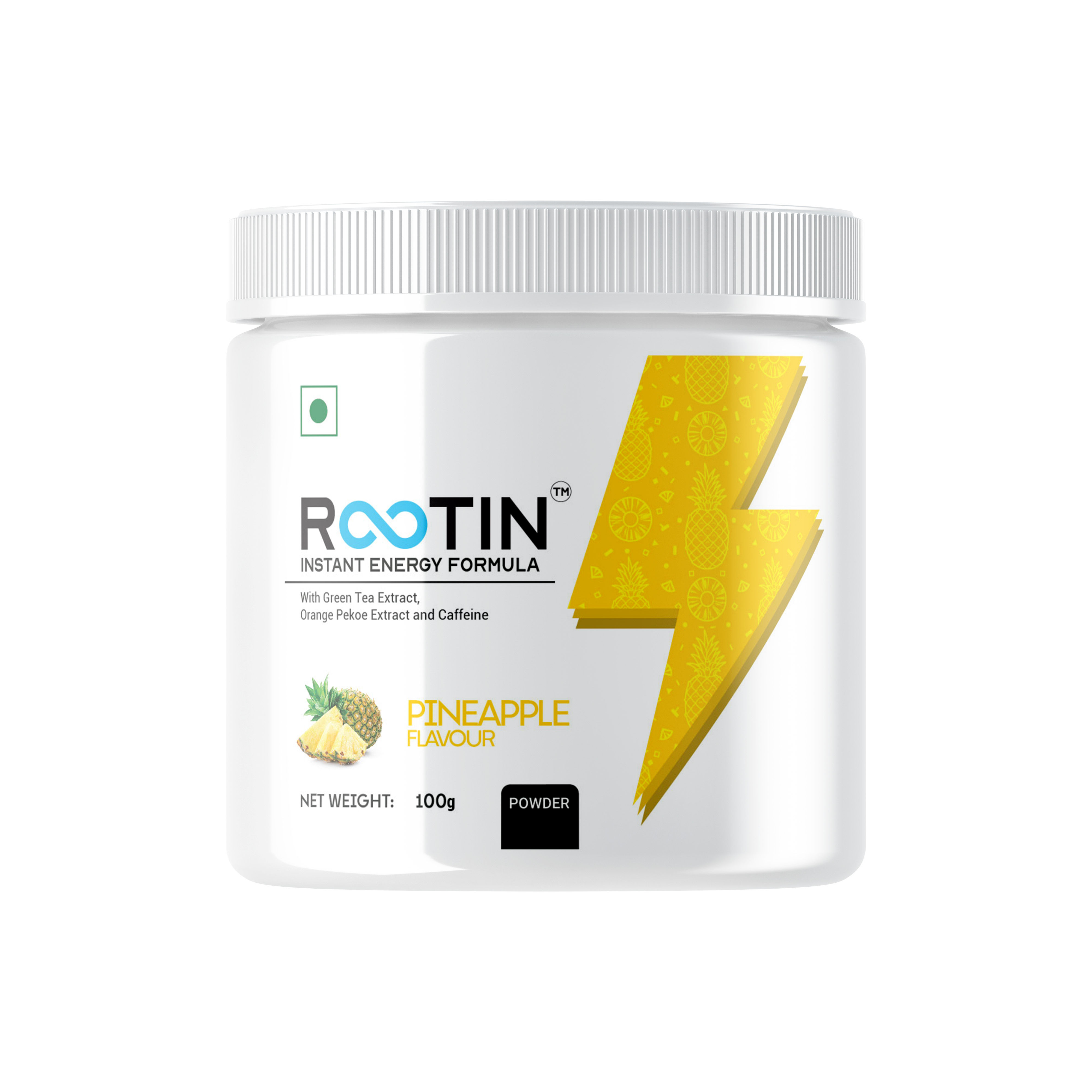 rootin instant energy formula - pineapple flavour 100 gm