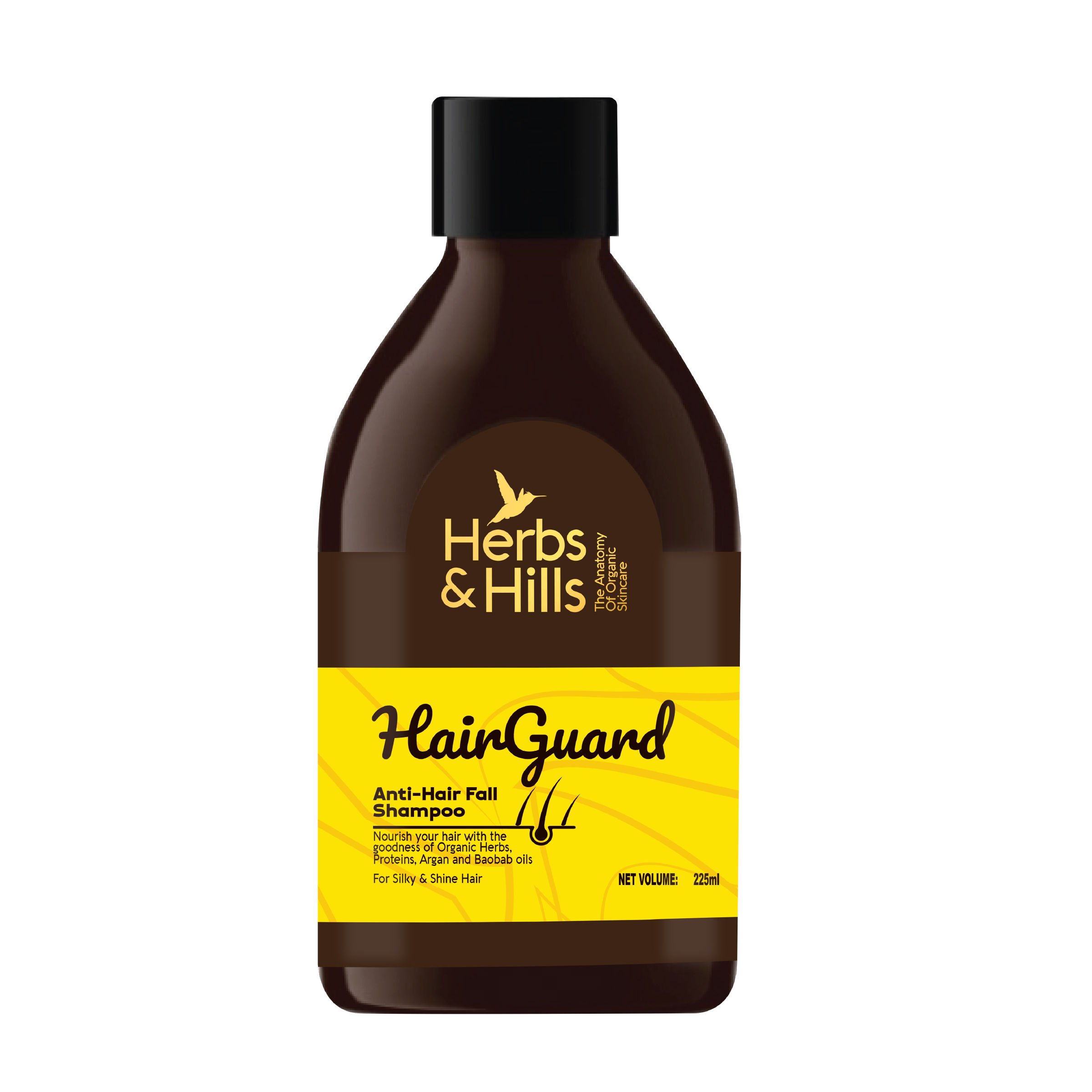 herbs & hills hair guard anti-hair fall shampoo 225 ml