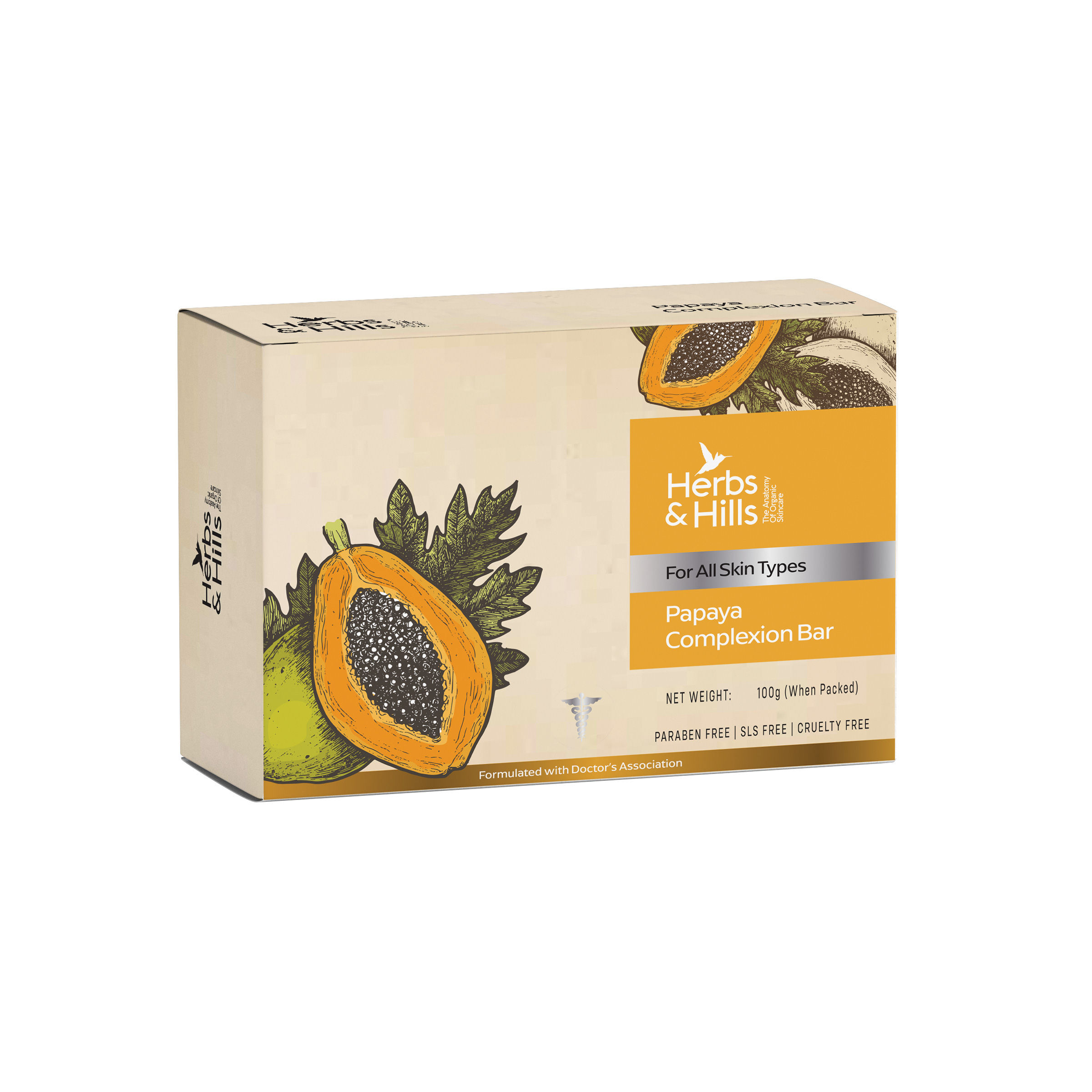 herbs & hills papaya complexion bar 100gm
