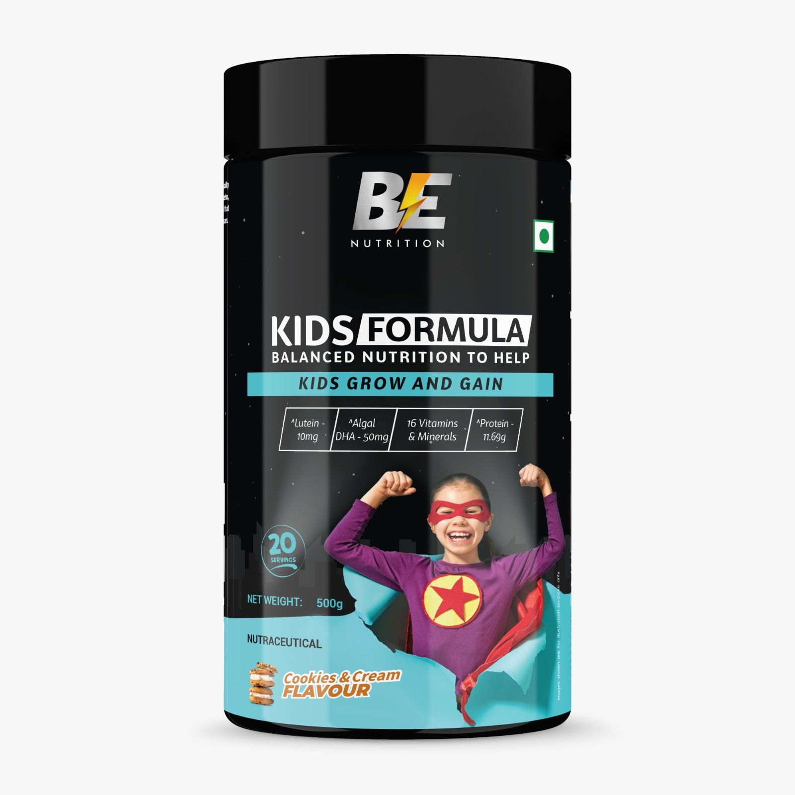 be nutrition kids formula cookies and cream flavour 500gm