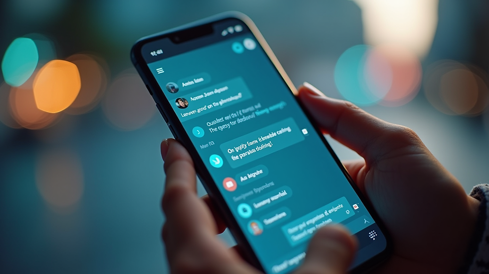 Close-up view of a smartphone displaying an AI chatbot conversation