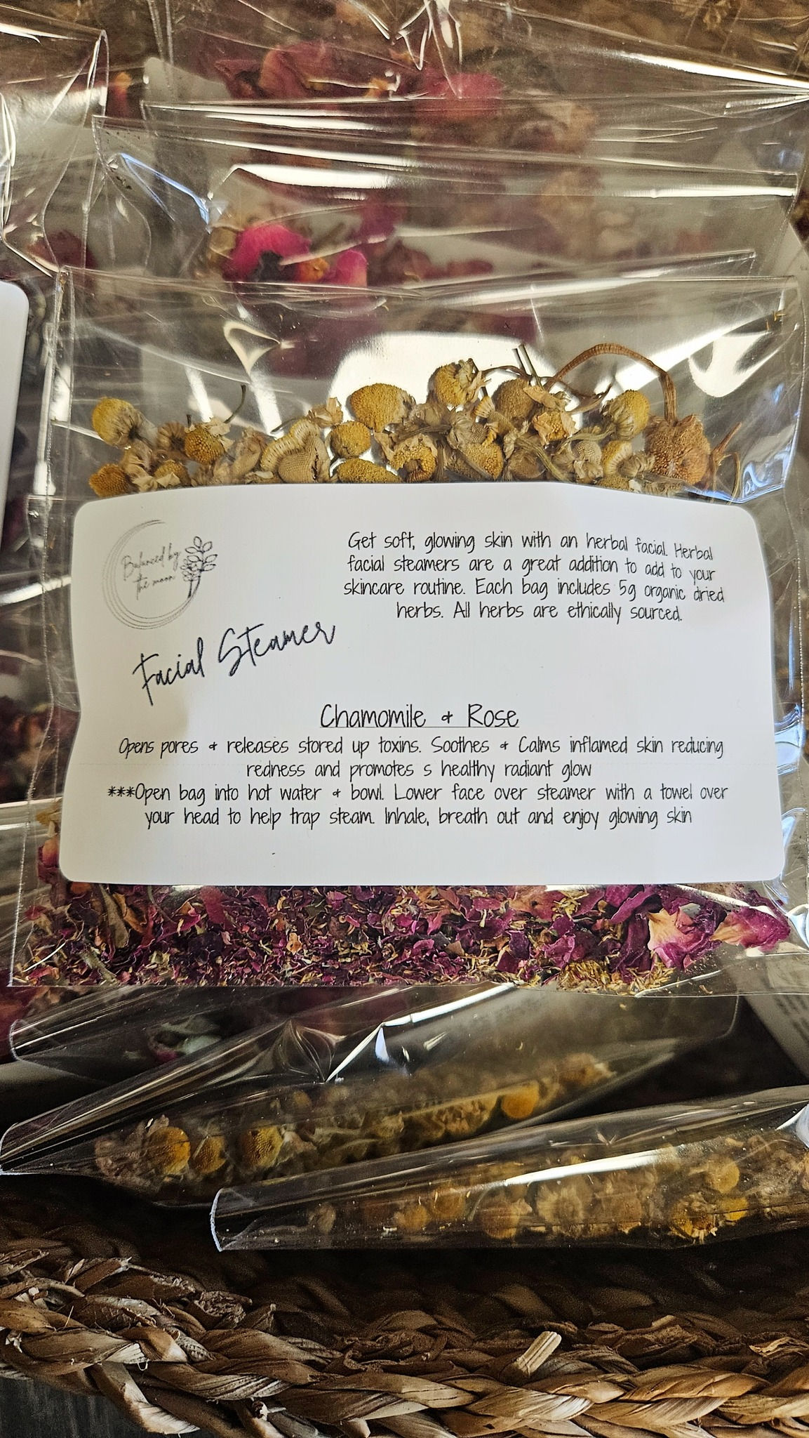 Facial Steamers (White Label): Chamomile & Rose