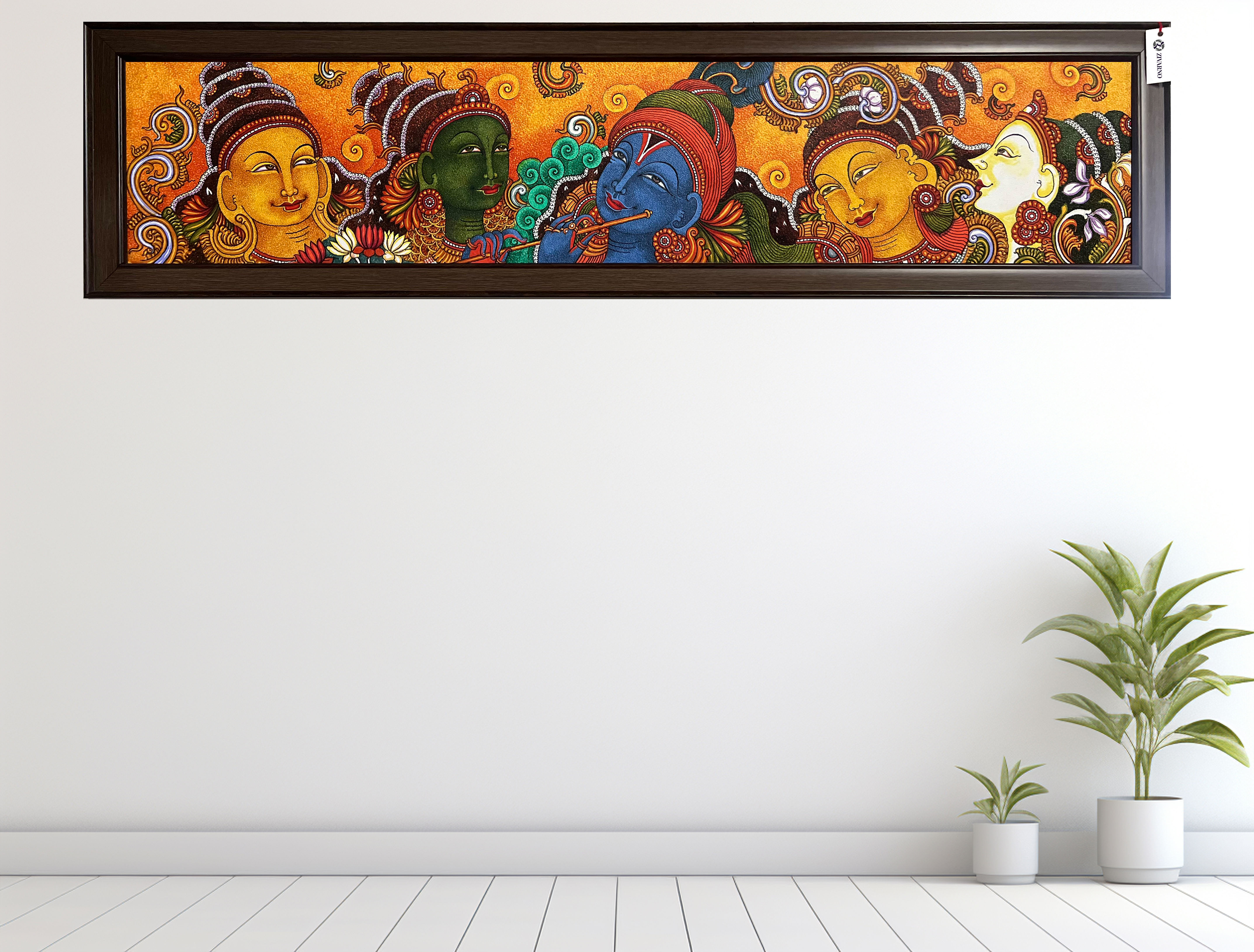 Radha-Krishna Ensemble Mural Painting
