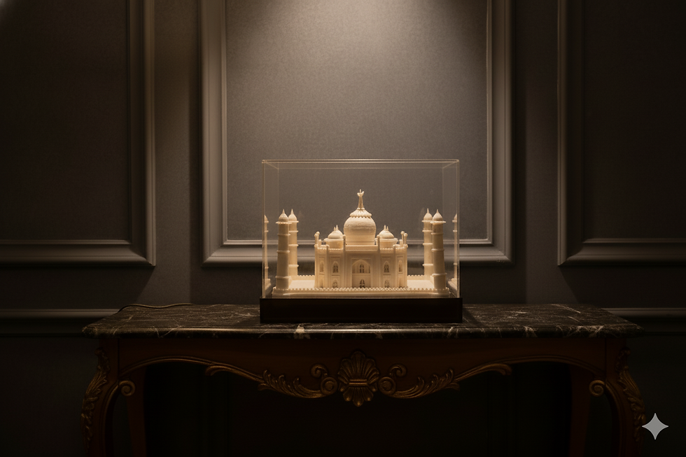 Thumbnail: Exquisite Sola Wood Taj Mahal Miniature Replica