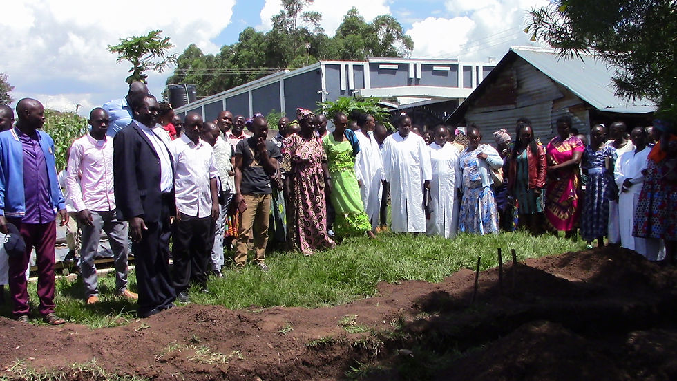 "Today, by faith, we plant the seed of a cafeteria in Moheto. May God send money our way", said Rev Kennedy Mwita as he led the Congregation and parents in the groundbreaking ceremony. 