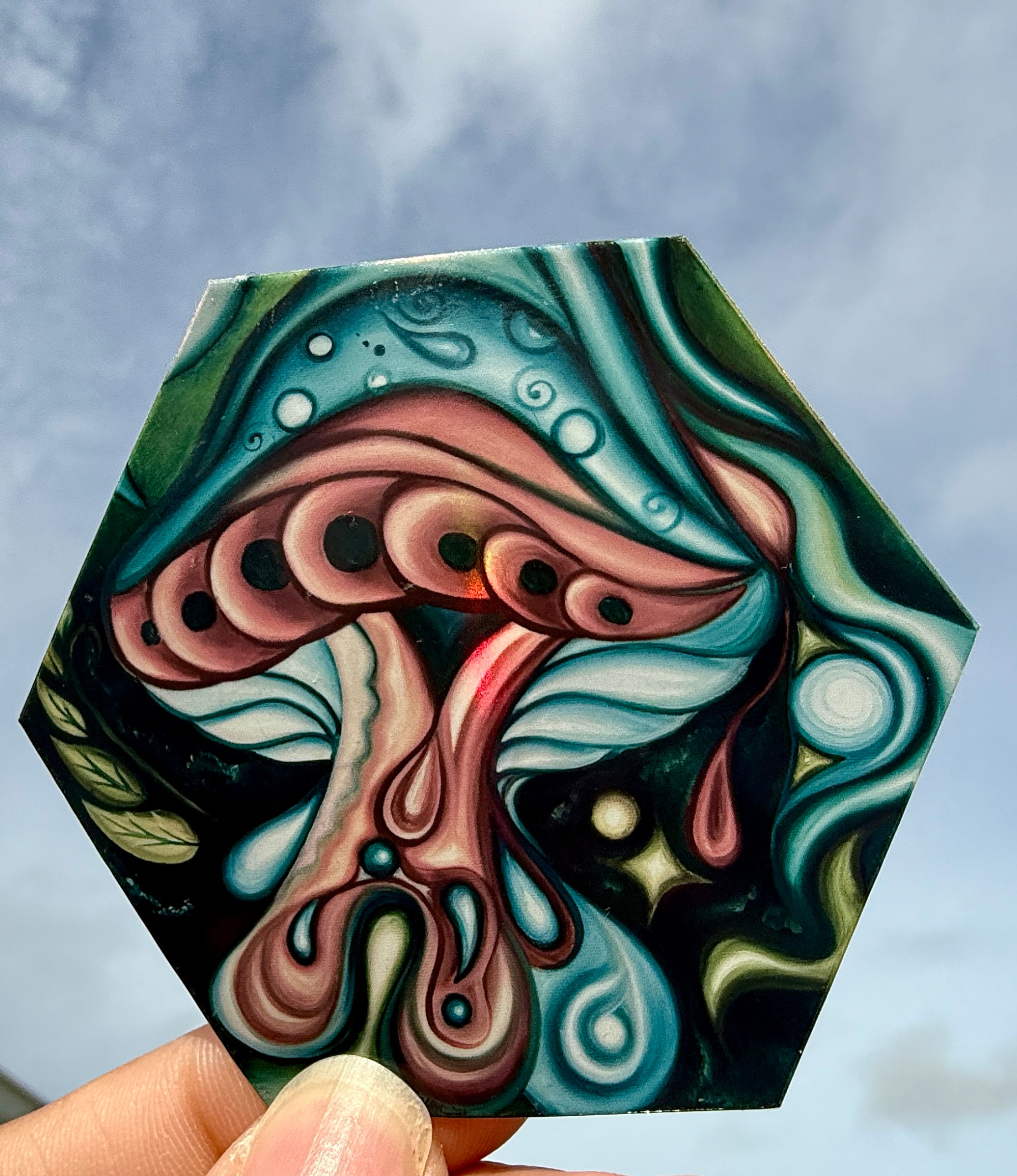 Oil Painted Mushroom Sticker