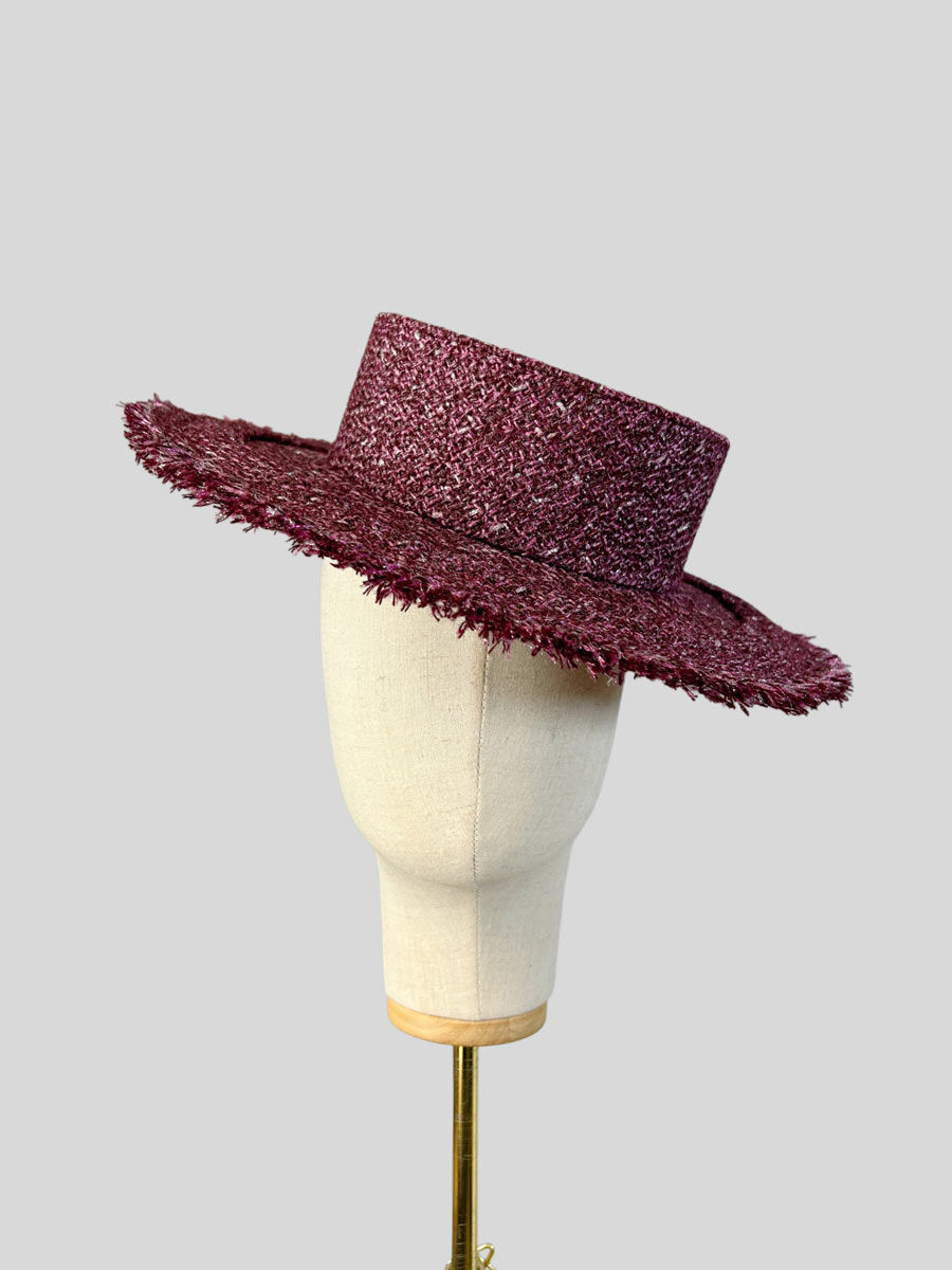 Purple Women's designer Boater Hat
