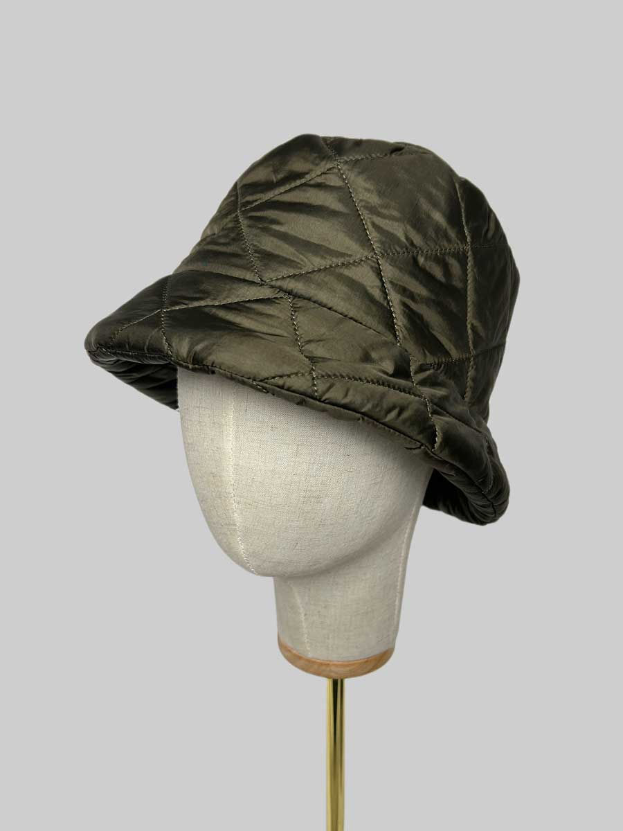 Thumbnail: Green Bucket Hat men and women winter accessory handmade by elena shvab millinery london