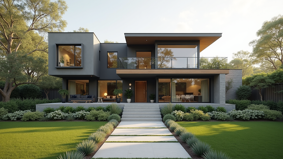 Wide angle view of a completed home renovation