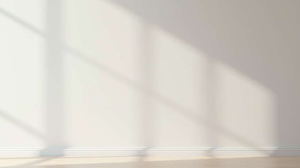 Eye-level view of a freshly plastered wall with a smooth finish