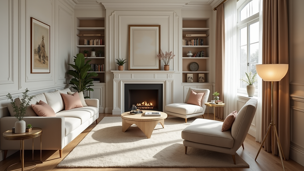 Close-up view of a beautifully designed living room