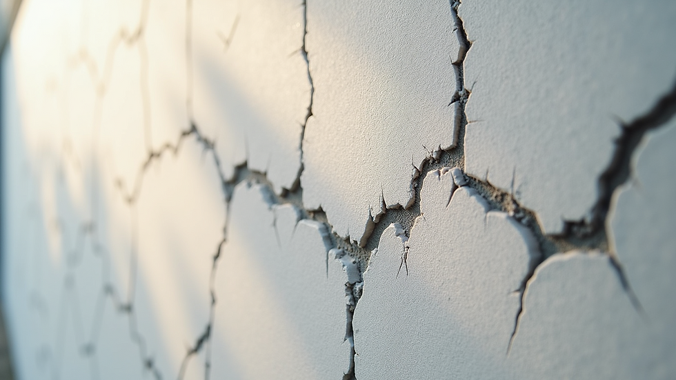 Close-up view of a wall with visible cracks