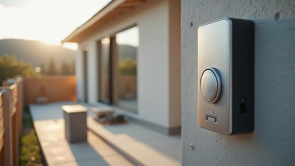 Wide angle view of a construction site with smart home technology being installed