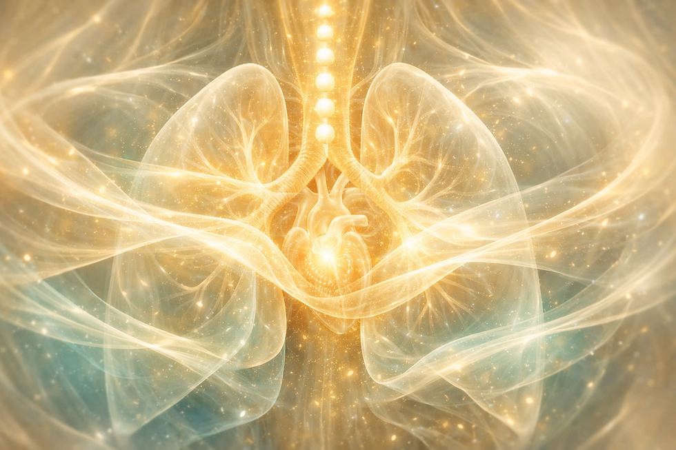 Artistic visualization of breath and internal body rhythms flowing in gentle cycles of restoration, symbolizing the Sabbath rhythm written into the body.
