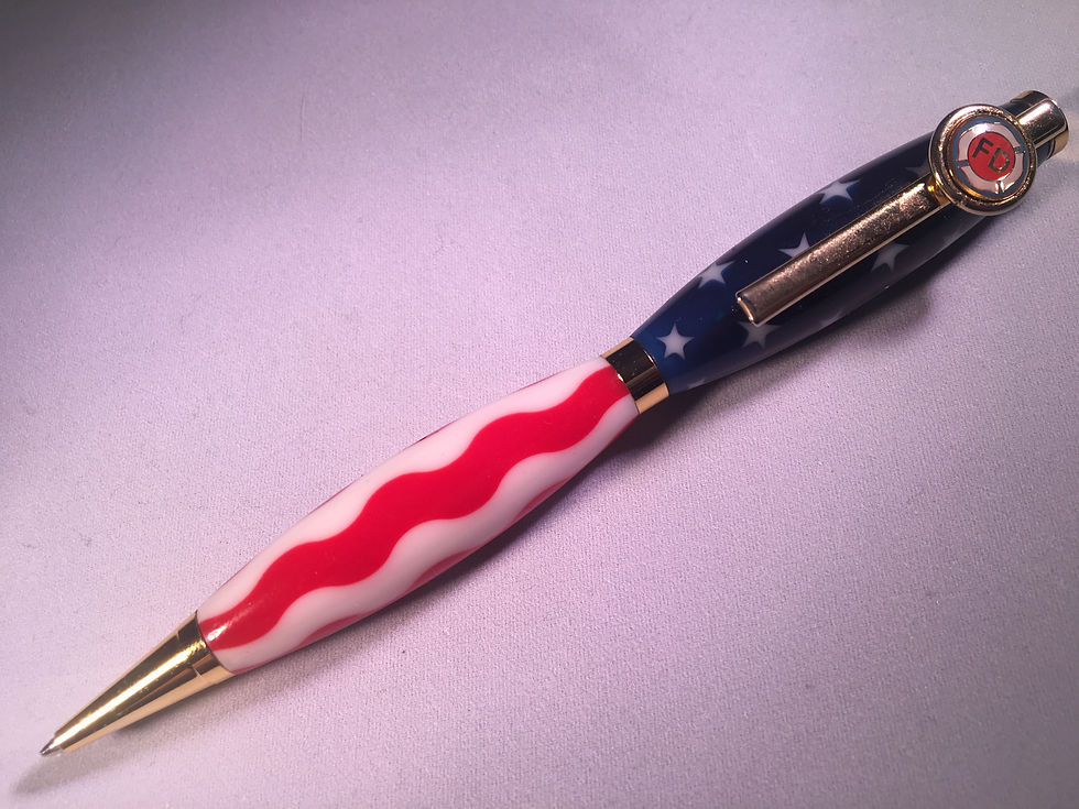 red white and blue pen whole view