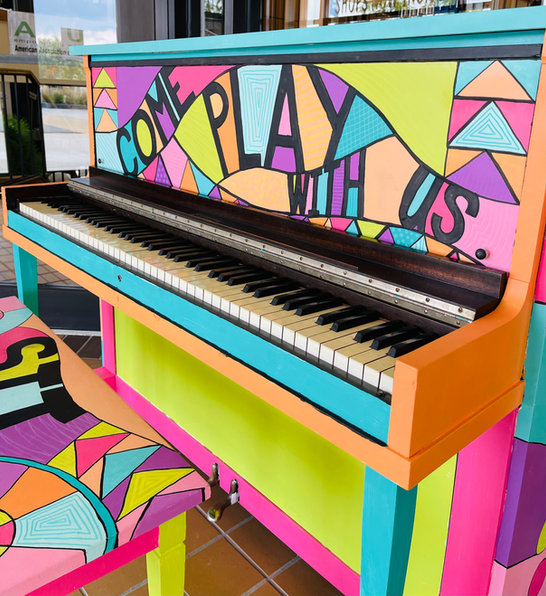Colorful piano: "Come Play With Us"