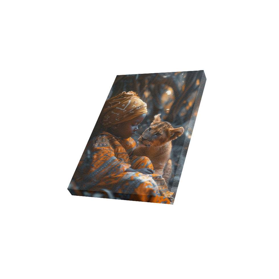 Thumbnail: Young Lion Spirit Upgraded Frame Canvas Print 8" x 12"
