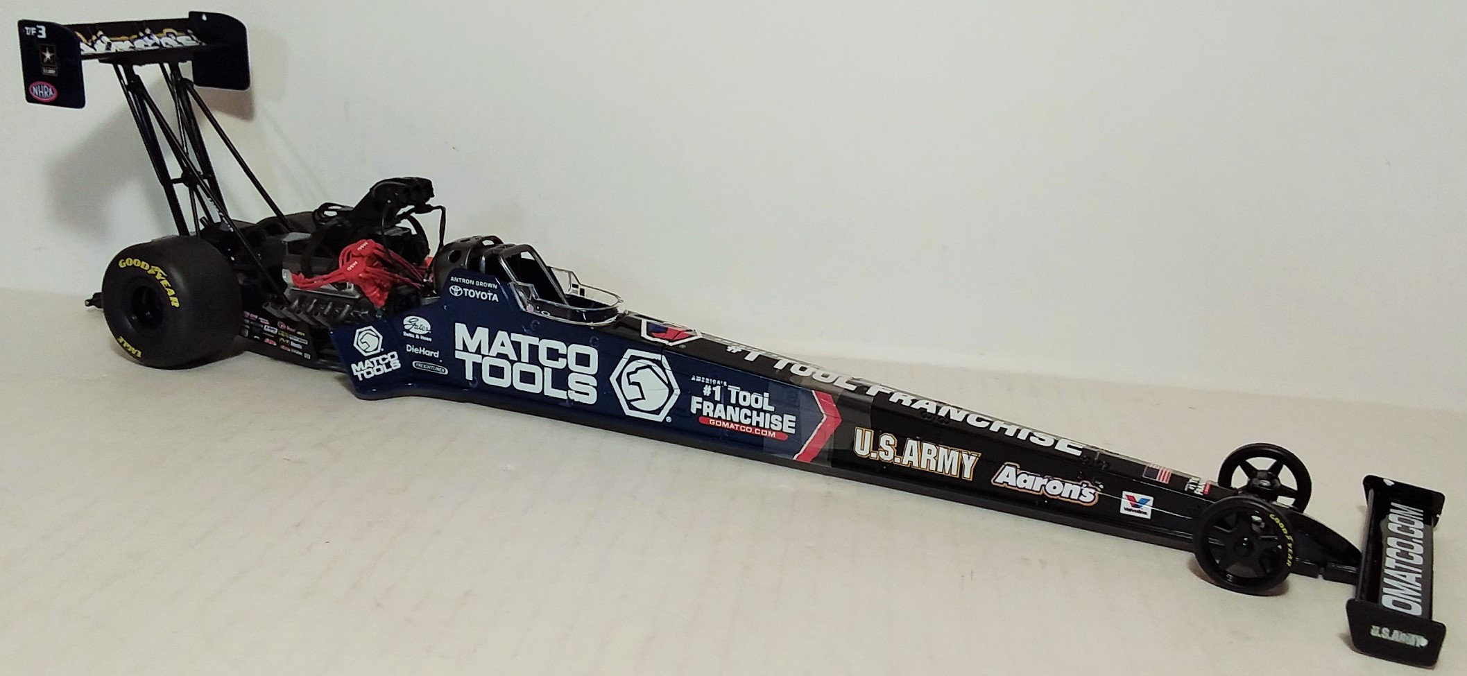 RARE UN-NUMBERED 2012 Antron Brown Matco Tools NHRA Top Fuel Dragster 1/24 mysite-3 RARE UN-NUMBERED 2012 Antron Brown Matco Tools NHRA Top Fuel Dragster 1/24 mysite-3