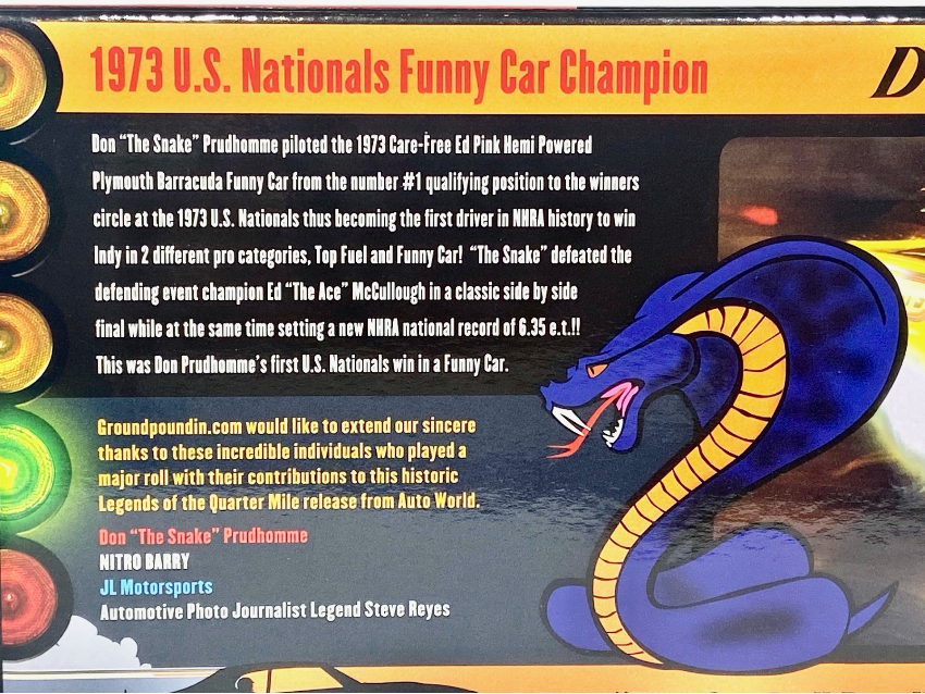 Thumbnail: Un Numbered Signed WCOA Don Prudhomme 1973 CARE FREE Barracuda  NHRA Funny Car