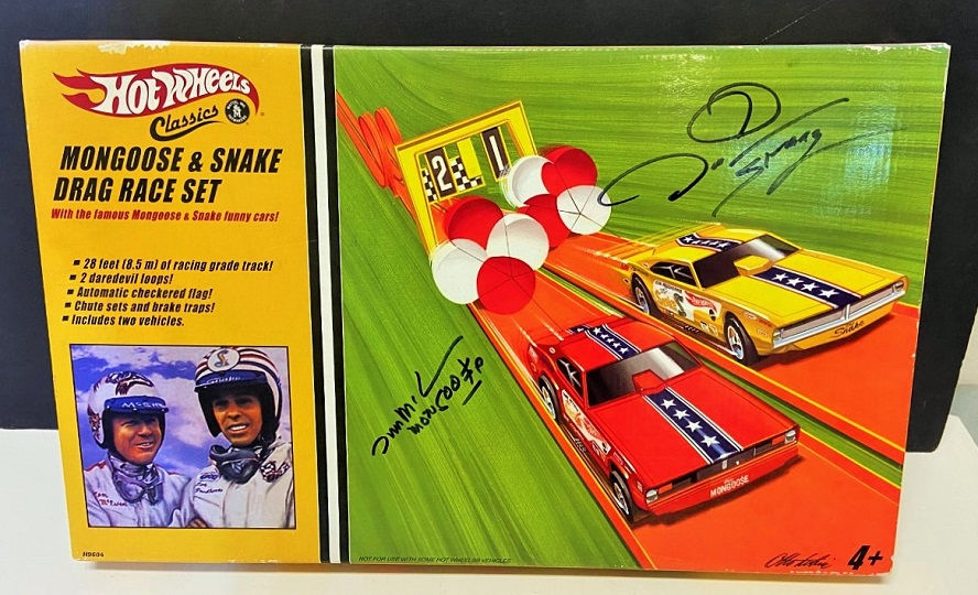 Autographed by Don Prudhomme and Tom McEwen Hot Wheels Classic Race Set 1/64