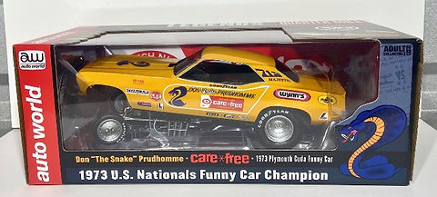 Our exclusive NEW! 1/18 Legends 1973 Don Prudhomme CARE FREE Cuda