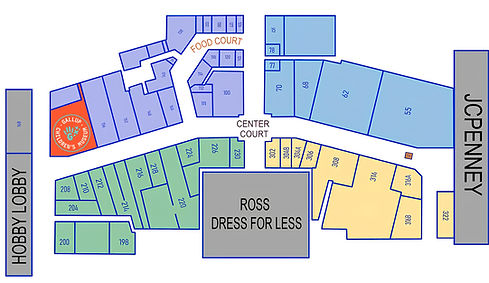 Map of the Rio West Mall showing the highlighted location of Gallup Children's Museum