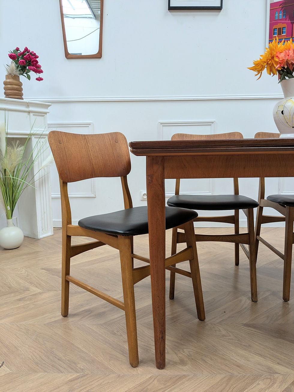 Miniature : Table à manger Teck Danois extensible 60s - Détail pied