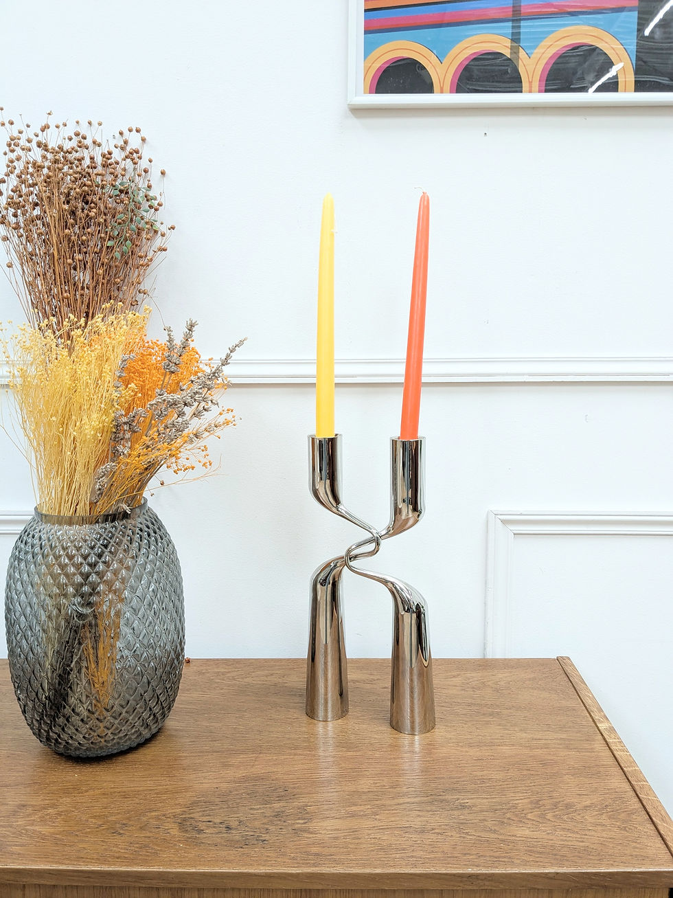 Bougeoir Design Tango Chrome - Vue de face