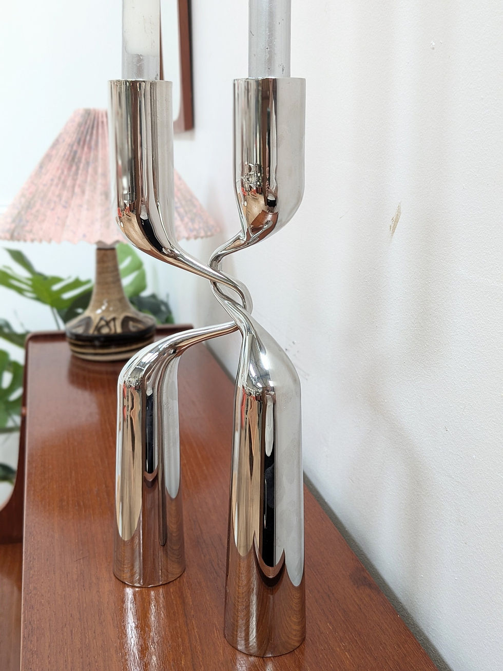 Miniature : Bougeoir Design 'Tango' Menu Chromé - Détail