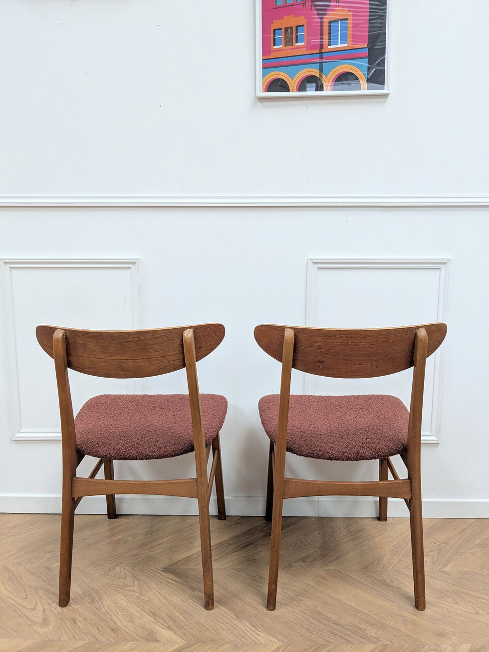 Miniature : Paire Chaises Farstrup 210 Scandinaves 60s - Vue de dos