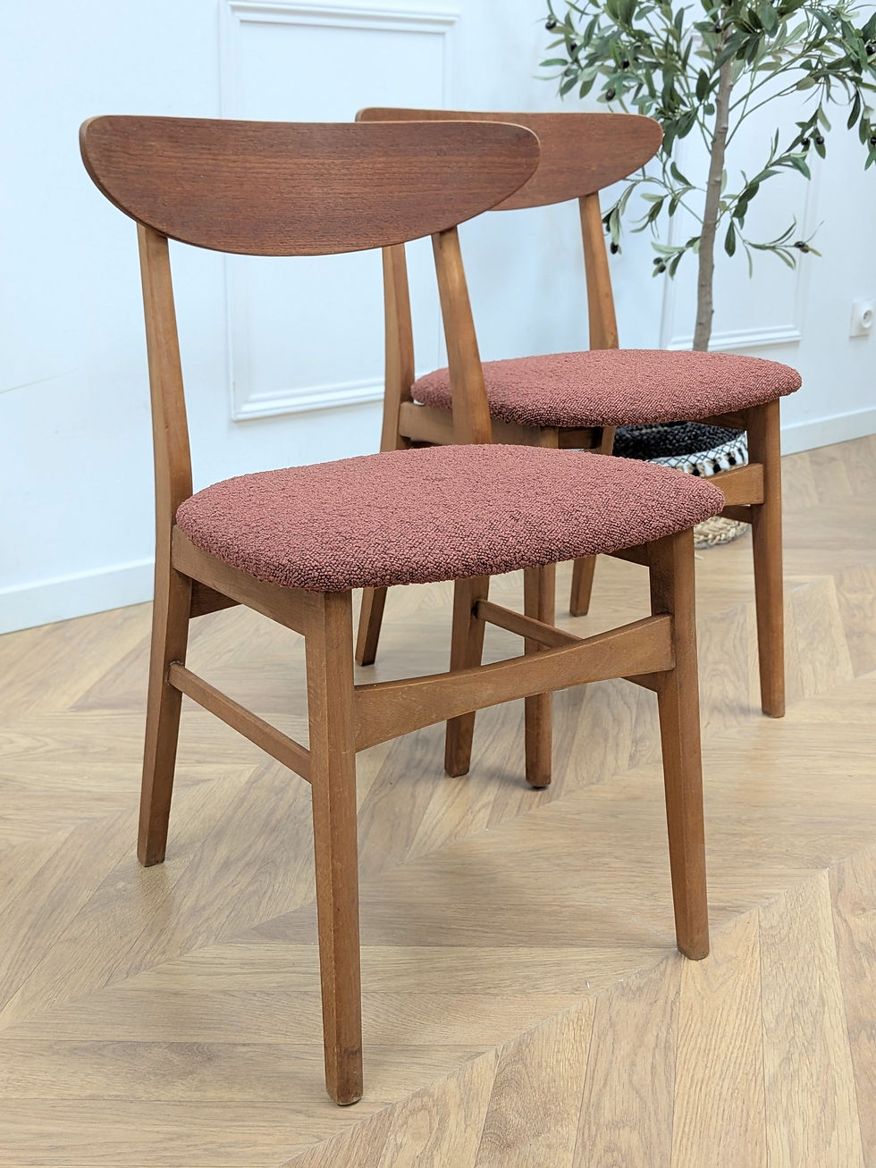 Miniature : Paire Chaises Farstrup 210 Scandinaves 60s - Détail
