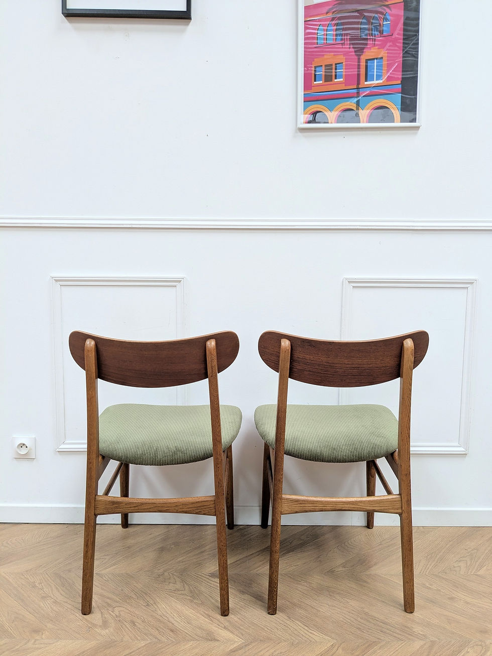 Miniature : Paire de Chaises Scandinaves Teck Années 60 - Vue de dos