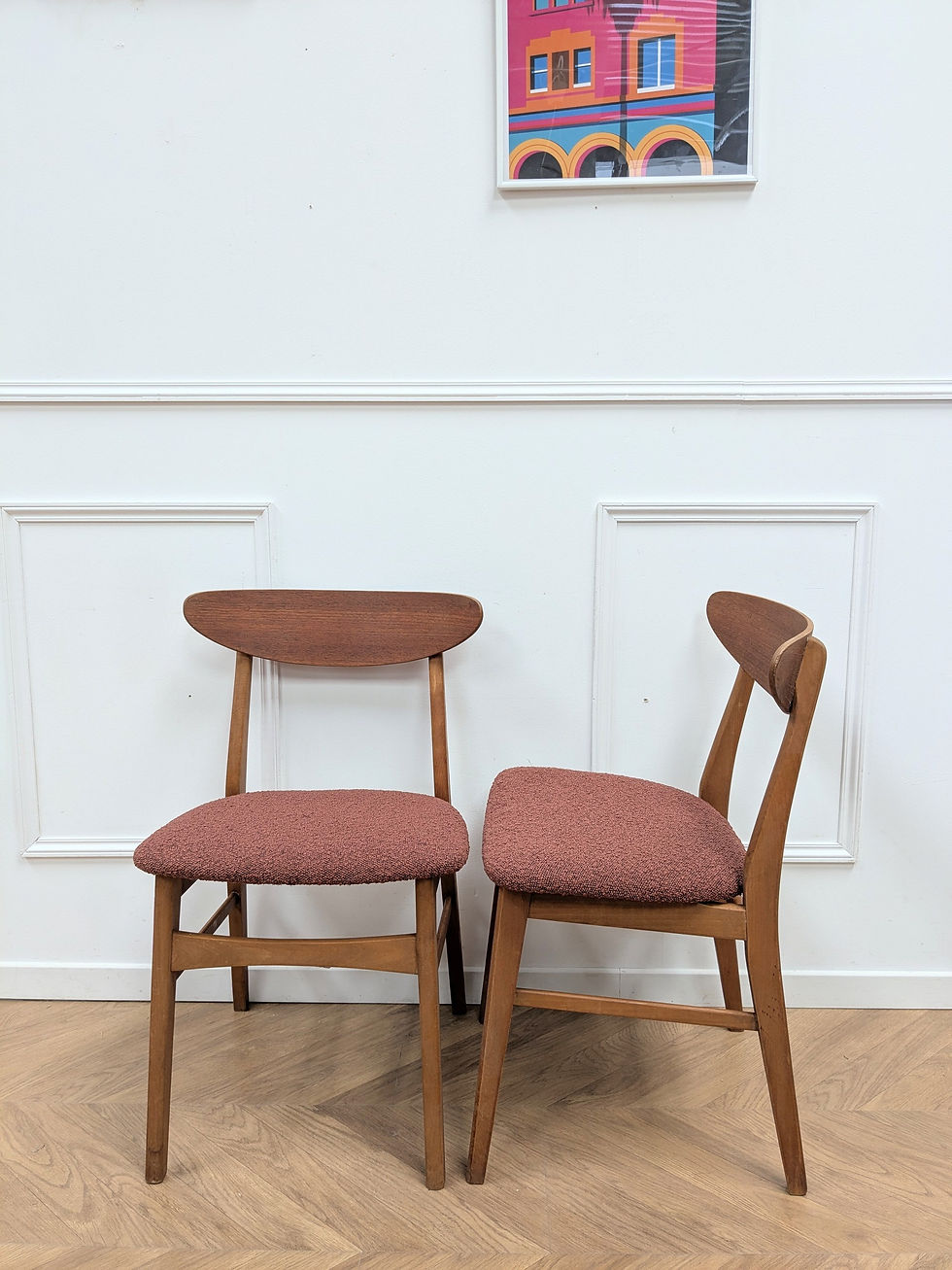Miniature : Paire Chaises Farstrup 210 Scandinaves 60s - Vue côté gauche