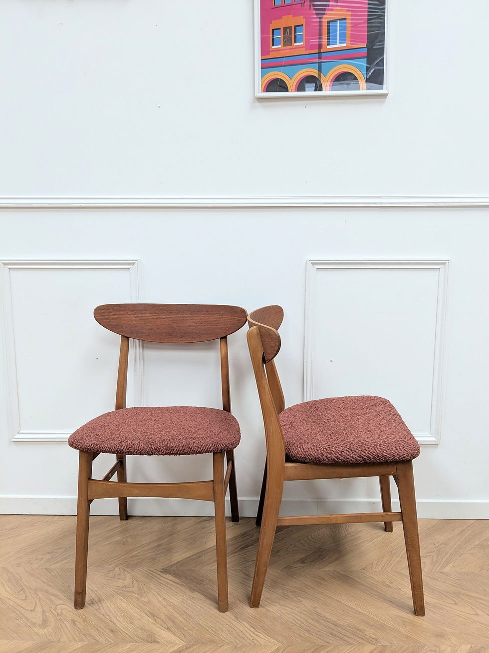 Miniature : Paire Chaises Farstrup 210 Scandinaves 60s - Vue côté droit