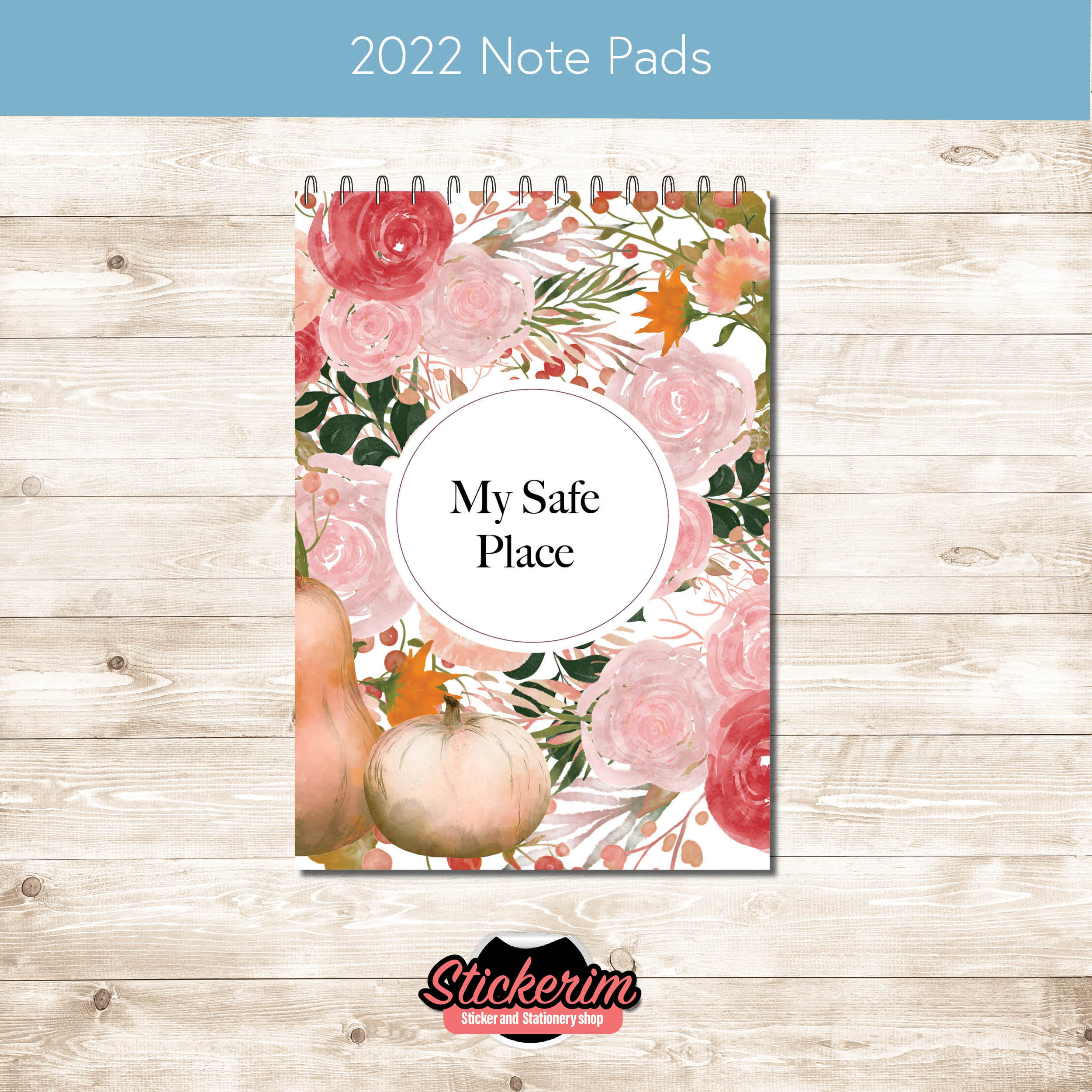 Floral  Hard Cover Top Spiral Notebook #3