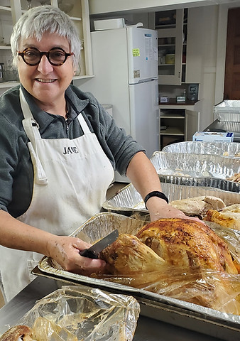 Executive Director Jane Storella prepping for Thanksgiving