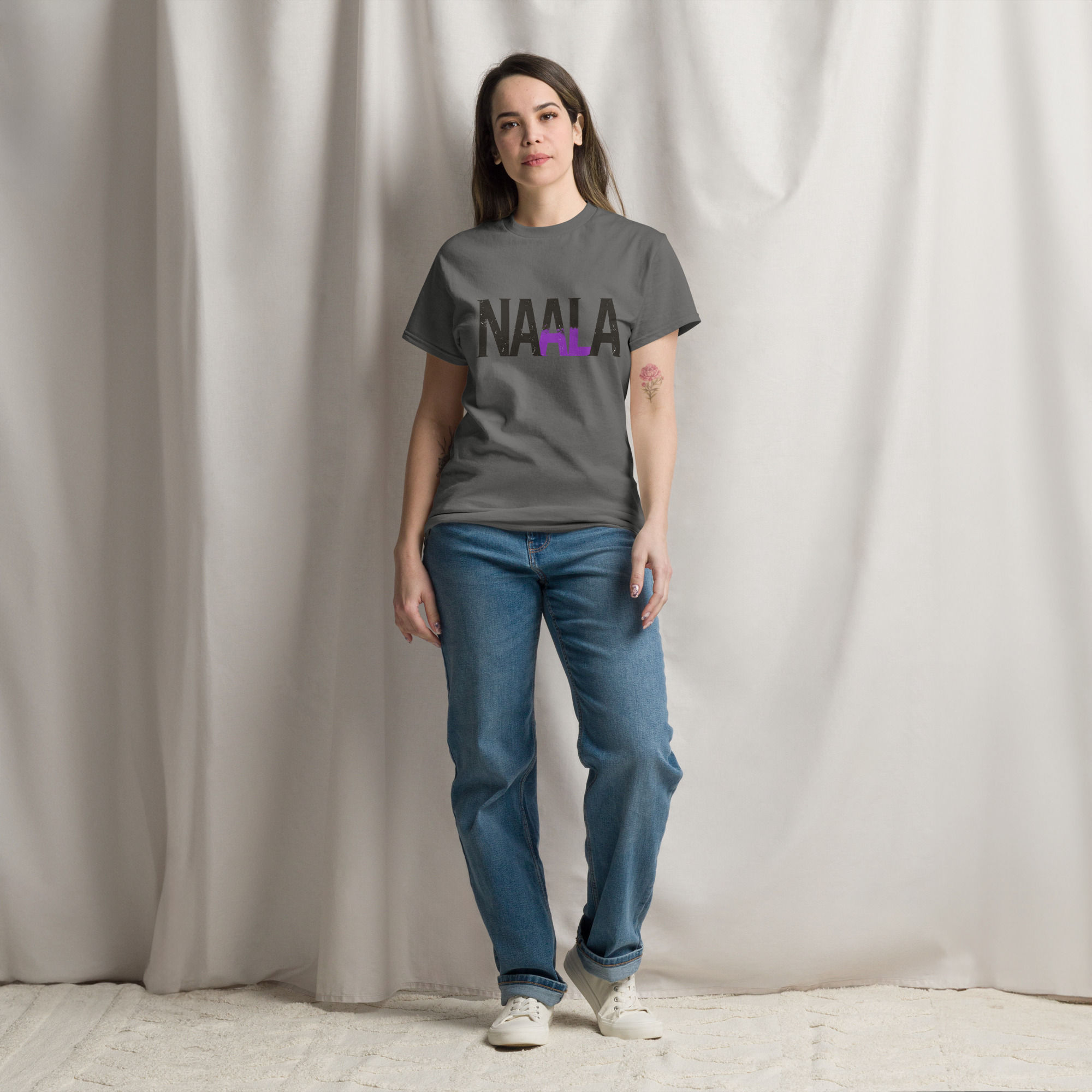 T-shirt unisexe "Naala" noir et violet
